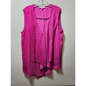 🦄 Sioni Barbiecore Minimalist Fuchsia Pink Lightweight Sleeveless Blouse Medium